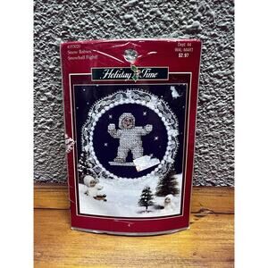 Vintage Holiday Time Snow Babies Snowball Fight Cross Stitch Ornament Kit NOS